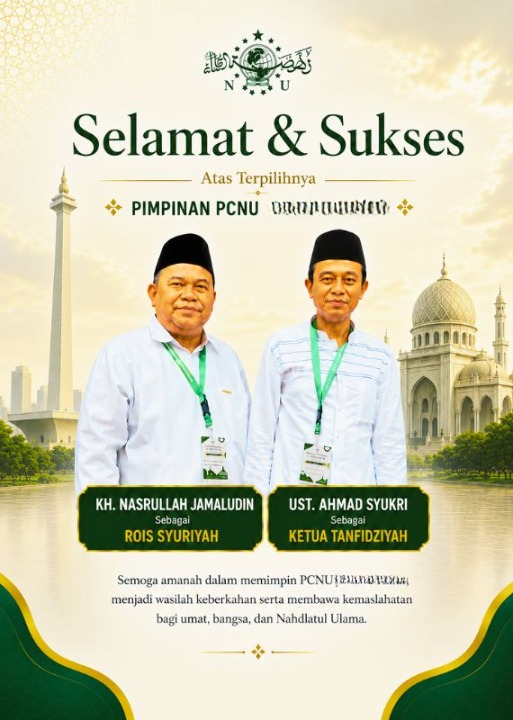 PCNU  Pengurus Cabang Kabupaten Tapanuli Selatan Rois Syuriyah KH Nasrullah Jamaludin dan Ketua Tanfidziyah Ust Ahmad Syukri